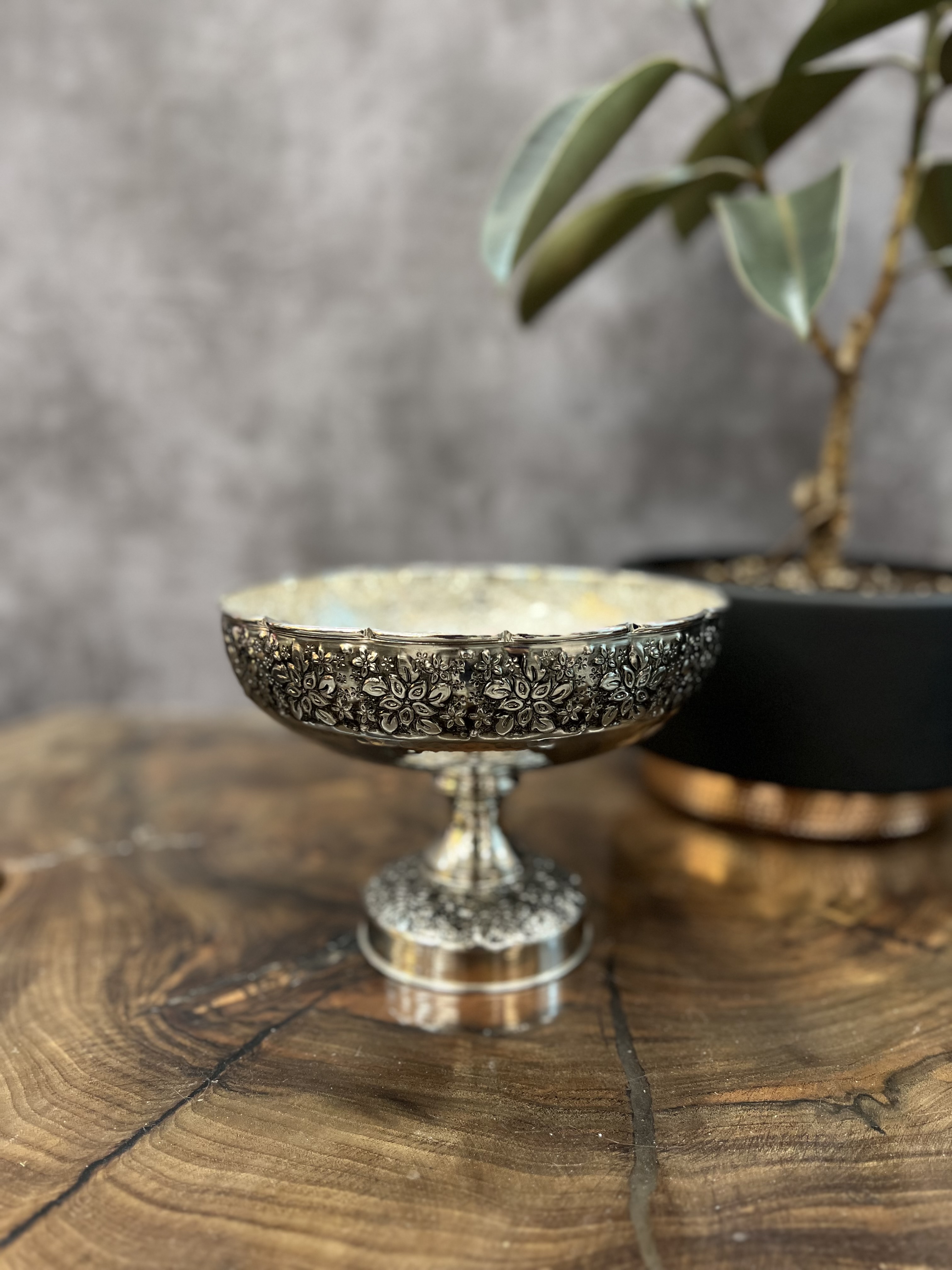 آجیل خوری مسی روکش کروم لوتوس