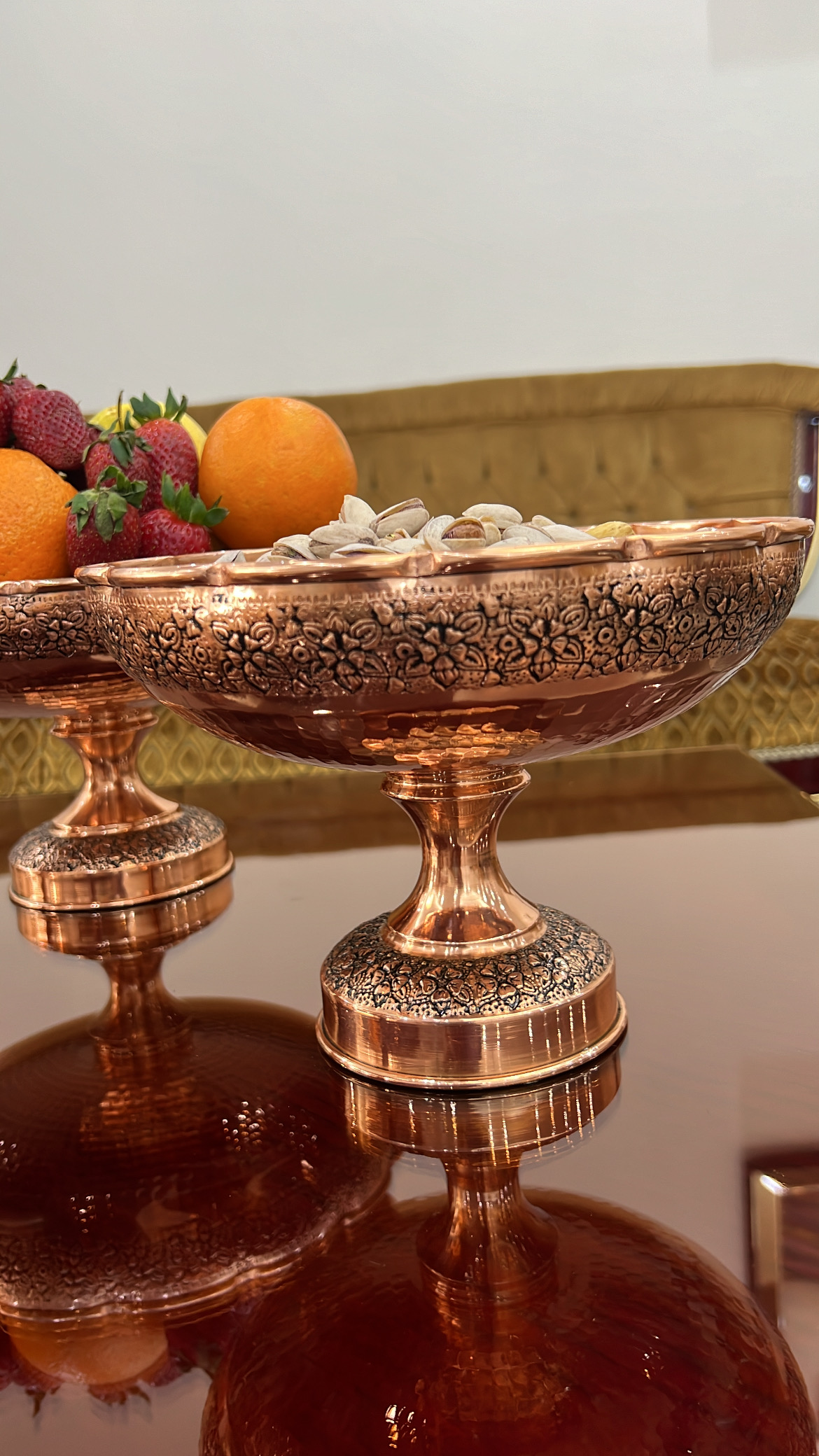 میوه خوری مسی روکش کروم لوتوس